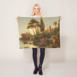 Cobertor De Velo Paisagem Asiática na Luz da Noite (Arte Sunset)