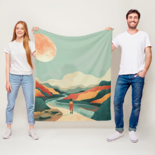 Cobertor De Velo Paisagem Boho Abstrato (14)