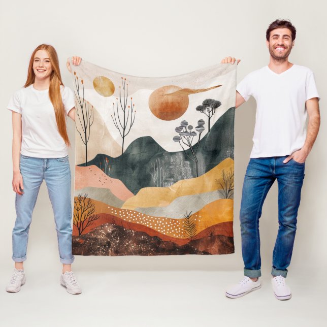 Cobertor De Velo Paisagem Boho Abstrato (15) (In Situ)