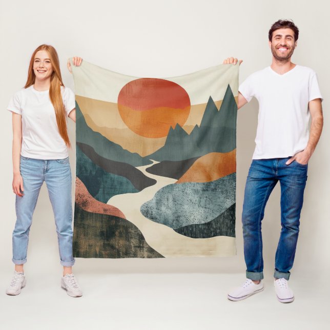 Cobertor De Velo Paisagem Boho Abstrato (5) (In Situ)