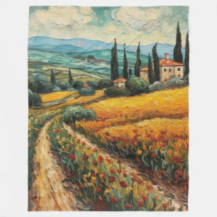 Cobertor De Velo Paisagem Campestre de Flores Silvestres da Toscana