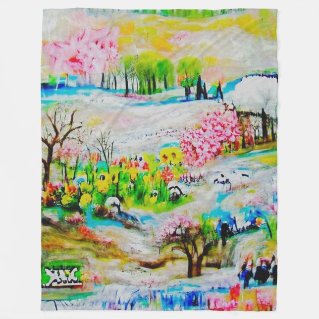 Cobertor De Velo Paisagem de Aquarela 2 (Frente)