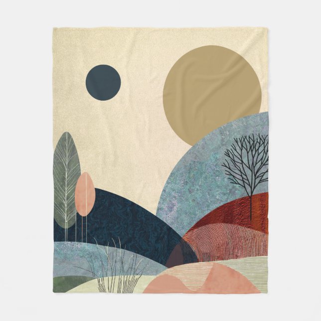 Cobertor De Velo Paisagem de Colinas Fantasia (Frente)