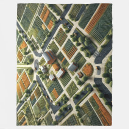 Cobertor De Velo Paisagem de Fazenda aérea Abstrato