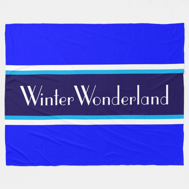 Cobertor De Velo PAISAGEM DE INVERNO Listras Azul Royal do Céu Navy (Frente (Horizontal))