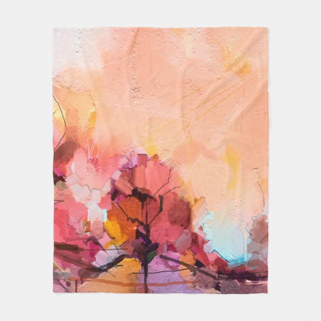 Cobertor De Velo paisagem de pintura de óleo de abstrato. Pó azul c (Frente)