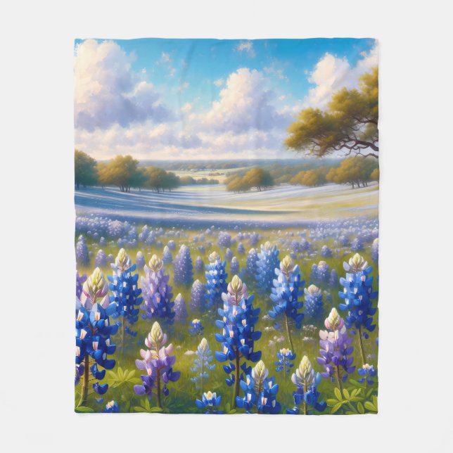 Cobertor De Velo Paisagem de Prado de Bluebonnet do Texas (Frente)