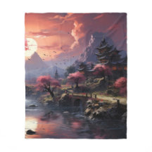 Paisagem Japonesa com o Fleece Blanket