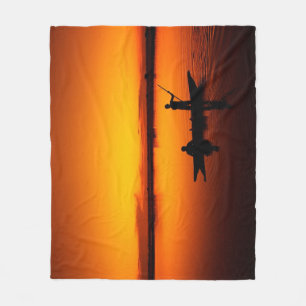 Cobertor De Velo Paisagem solar com um barco-68465