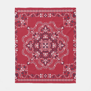Cobertor De Velo Paisley, crânios, bandana, design quadrado.