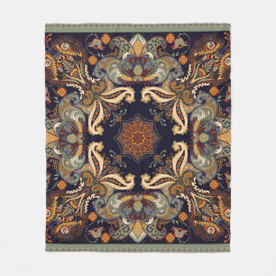 Cobertor De Velo Paisley Floral: Batik Shawl Elegance.