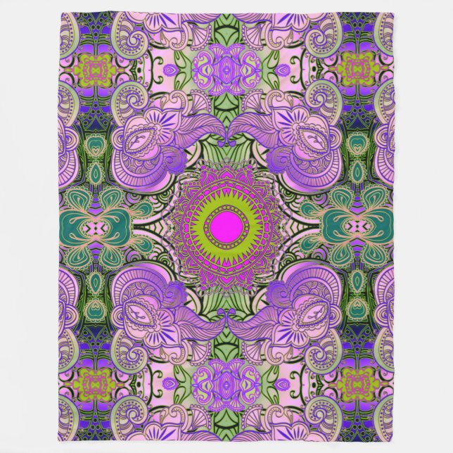 Cobertor De Velo Paisley Mosaic Pattern II + suas ideias (Frente)