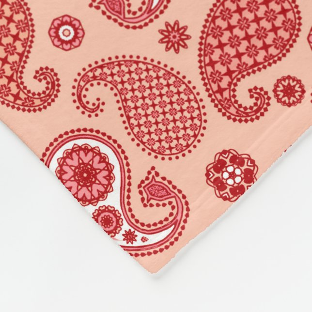 Cobertor De Velo Paisley Pattern, Shades de Laranja Coral (Quina)