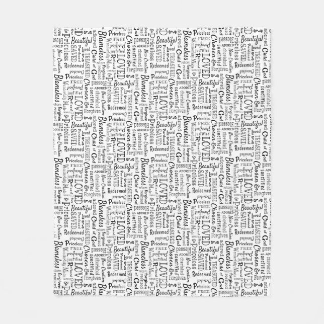 Cobertor De Velo Palavras de Afirmação Cristãs Testemunhadas (Frente)