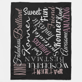 Cobertor De Velo Palavras Personalizadas Atributos Positivos