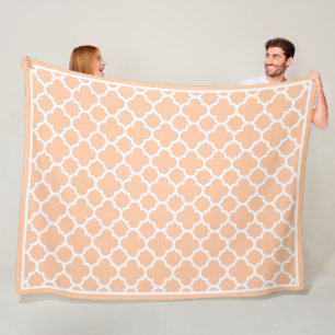 Cobertor De Velo Pale Summer Peach Orange White Retro Chic Patterno