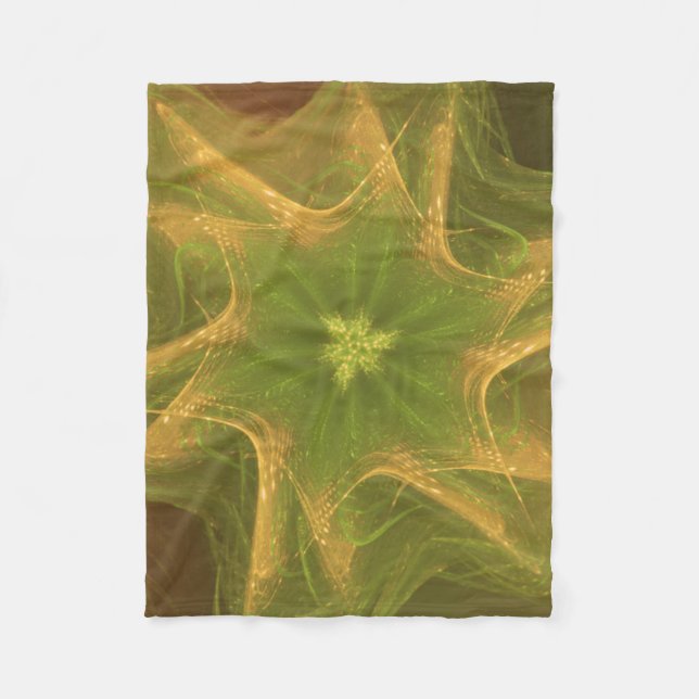 Cobertor De Velo Paleta Verde Leve Fractal de Fleece Blanket (Frente)