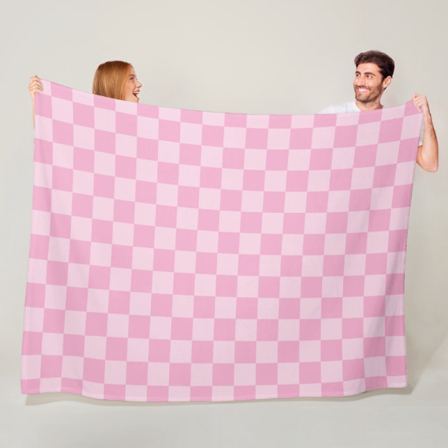 Cobertor De Velo Pálido e Rosa Claro Xadrez Monocromático (In Situ)
