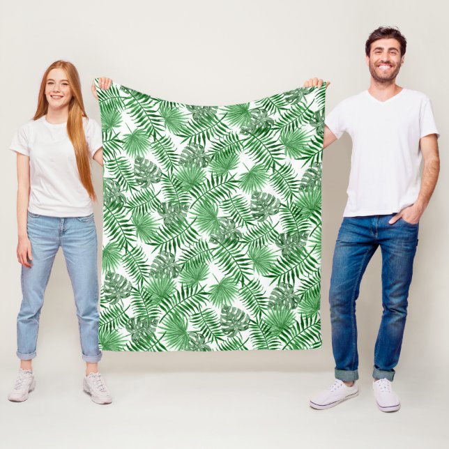 Cobertor De Velo Palma Verde Tropical Deixa Arte Marinha De Verão (In Situ)