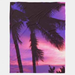 Cobertor De Velo Palmeira N Roxo Folheto Sunset