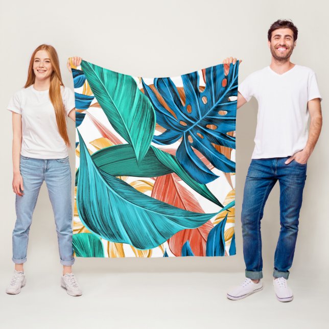 Cobertor De Velo Palmeiras e folhas exóticas tropicais (In Situ)