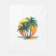 Palmeiras Tropicais com Pôr do Sol Vibrante