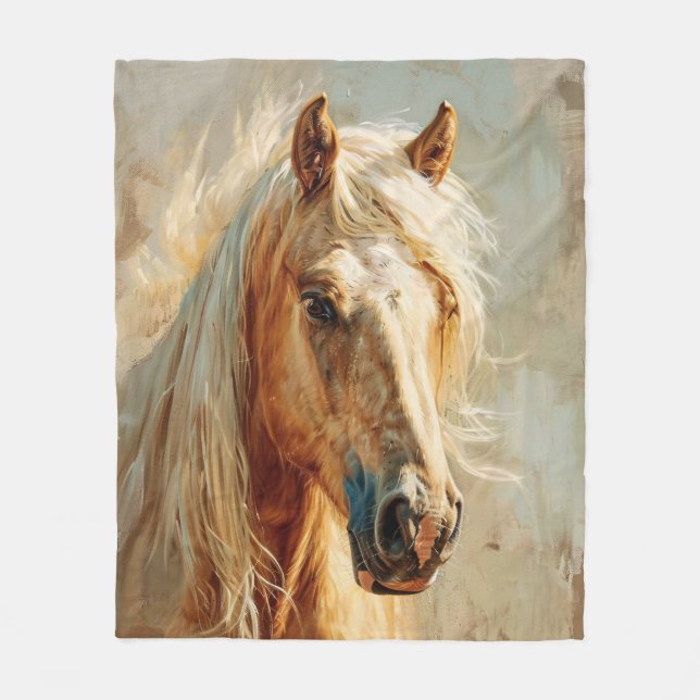 Cobertor De Velo Palomino Horse Portrait (Frente)