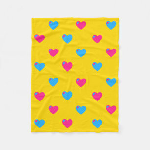 Cobertor De Velo Pan Pride Hearts Fleece Blanket