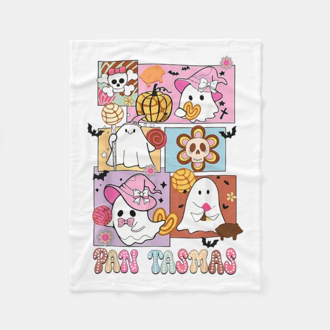 Cobertor De Velo Pan Tasmas Ghost Pumpkin Spooky Conchas Halloween (Frente)