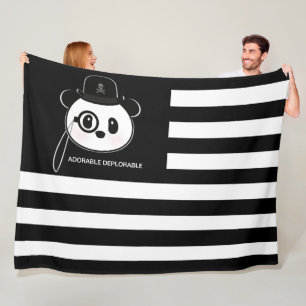 Cobertor De Velo Panda American Flag Panda Bear US Flag Theme