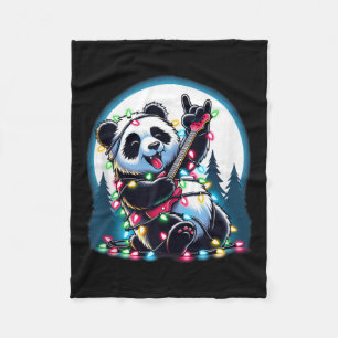 Cobertor De Velo Panda Árvore de Natal Luz Engraçada Xmas Panda Lov