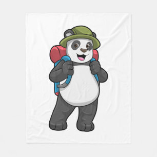 Cobertor De Velo Panda as Hiker with Backpack