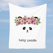 Panda Bear Face White Fleece Personalizado