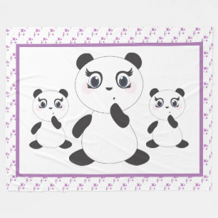 Cobertor De Velo Panda Bears
