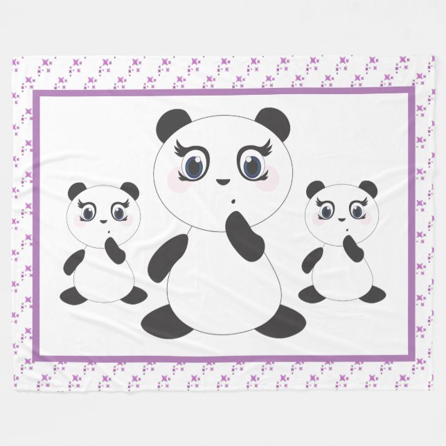 Cobertor De Velo Panda Bears (Frente (Horizontal))
