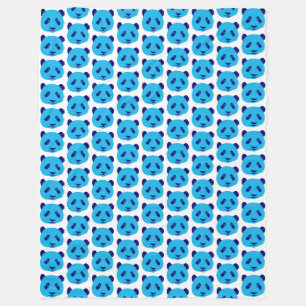 Cobertor De Velo Panda Blue Pattern