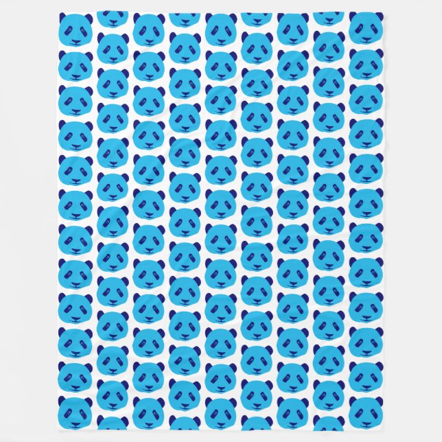 Cobertor De Velo Panda Blue Pattern (Frente)