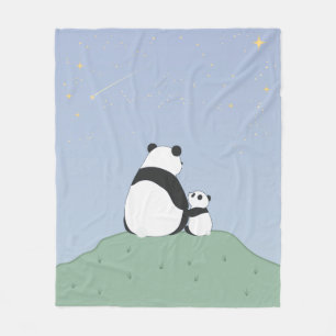 Cobertor De Velo Panda Bonita Sob Estrelas