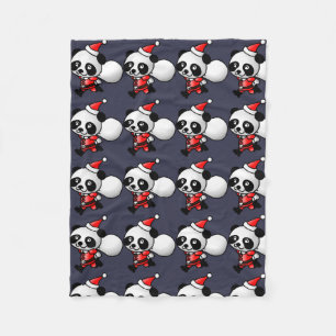 Cobertor De Velo Panda bonito do papai noel do Natal