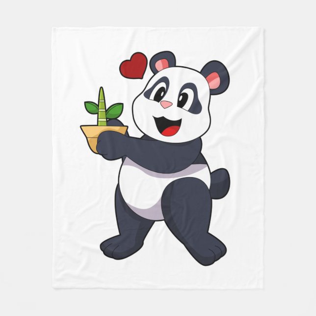 Cobertor De Velo Panda com Flor Bamboo (Frente)