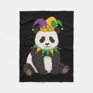 Cobertor De Velo Panda Com Jester Hat Mardi Gras Oferece Tee Engraç