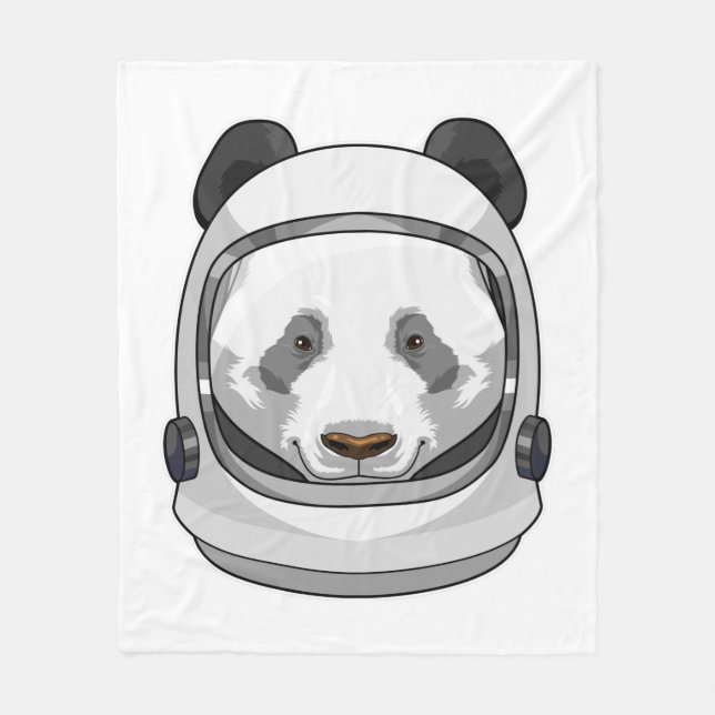 Cobertor De Velo Panda como astronauta com Helmet (Frente)