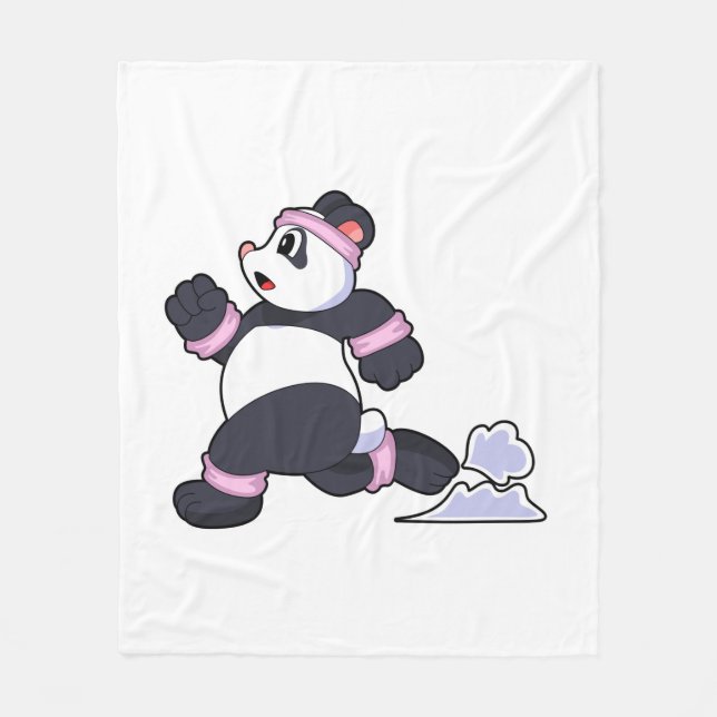 Cobertor De Velo Panda como Corredor em Corrida (Frente)