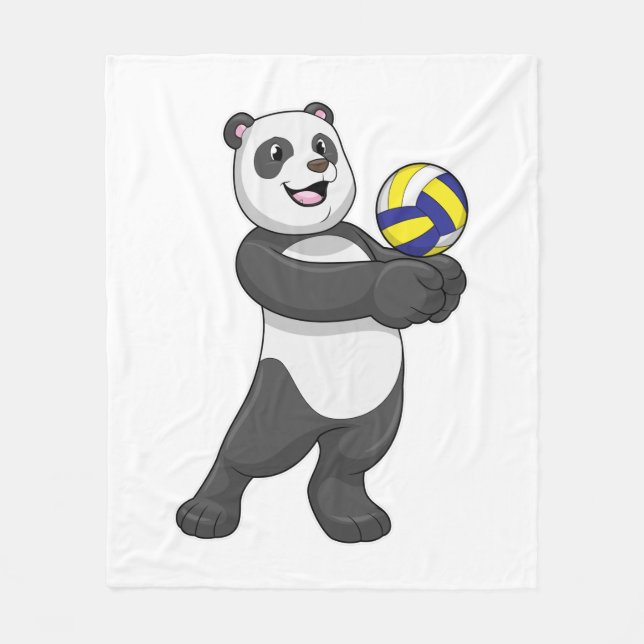 Cobertor De Velo Panda como jogador de voleibol (Frente)