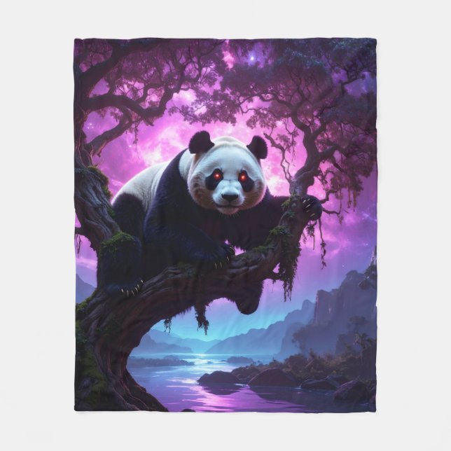 Cobertor De Velo Panda da Floresta Mística (Frente)
