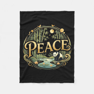 Cobertor De Velo Panda da Paz Minimal Zen Natureza Asiática Ilustra