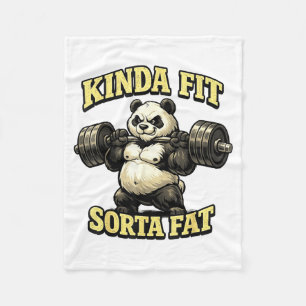 Cobertor De Velo Panda de Academia Engraçado_ Meio em Forma Meio Go