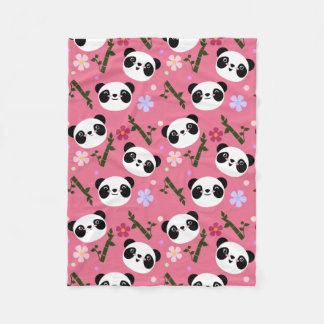 Cobertor De Velo Panda de Kawaii no rosa