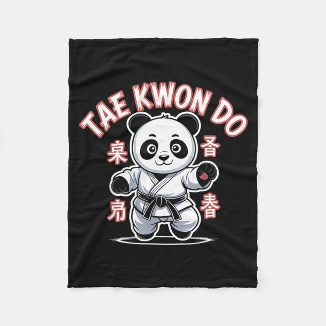 Cobertor De Velo Panda de Taekwondo engraçado Tkd coreano (Frente)