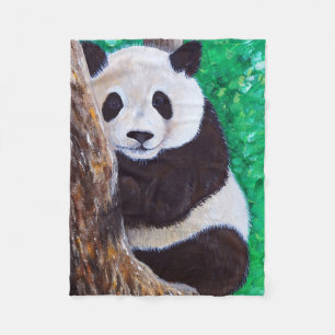 Cobertor De Velo Panda em pintura em árvore